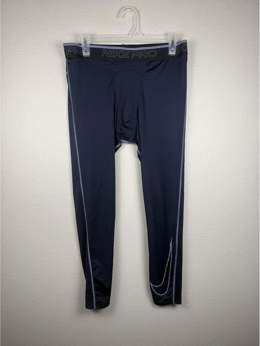Nike Pro Dri-FIT Tights Mens XLT Navy Compression Pants Training Athletic